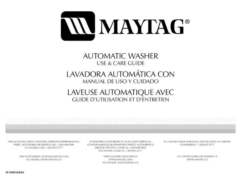 Maytag MTW6300TQ - 28" Washer With 3.8 cu. Ft.... Use and care