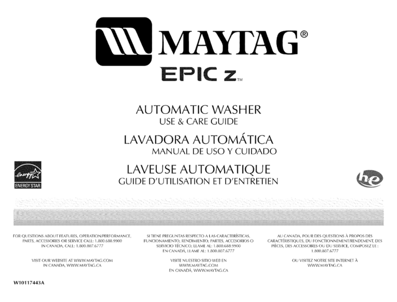 Maytag MHWZ600TE - Epic Z Front Load Washer User manual Maytag MHWZ600TE - Epic Z Front Load Washer User manual