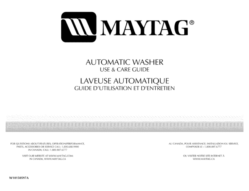 Maytag MTW5600TQ - Centennial Washer User manual