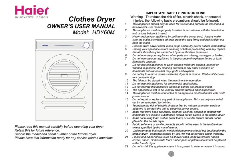 Haier HDY60M User manual
