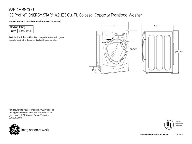 GE WPDH8800JMG - Profile - Washer Manual
