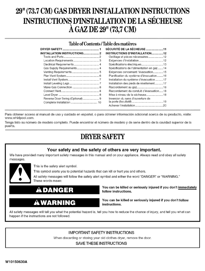 Whirlpool WGD5000VQ installation instructions