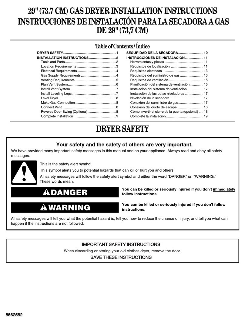 Whirlpool WGD5200T installation instructions