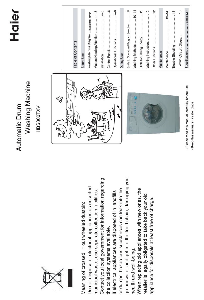 Haier HBS800TXV User manual Haier HBS800TXV User manual