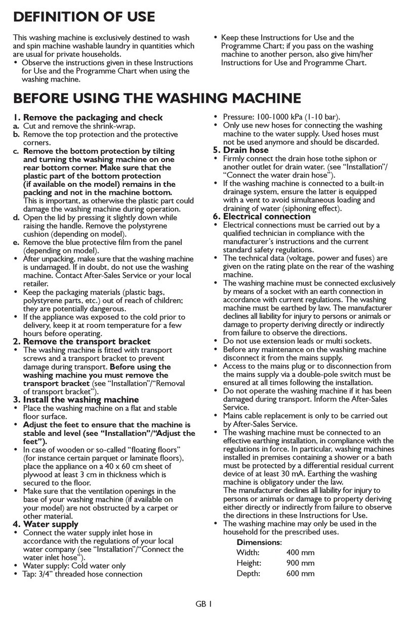 Whirlpool AWE 6760 Instructions for use
