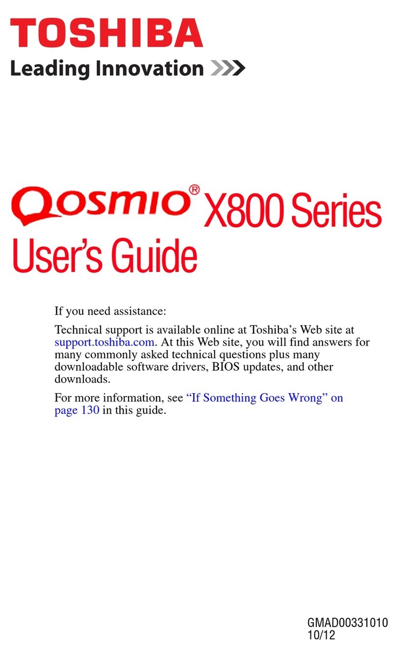 Toshiba X870-BT3G23 User manual