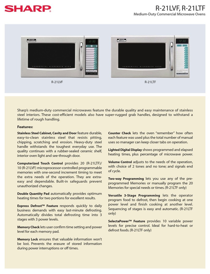 Sharp R-21LTF - Oven Microwave 1000 W User manual