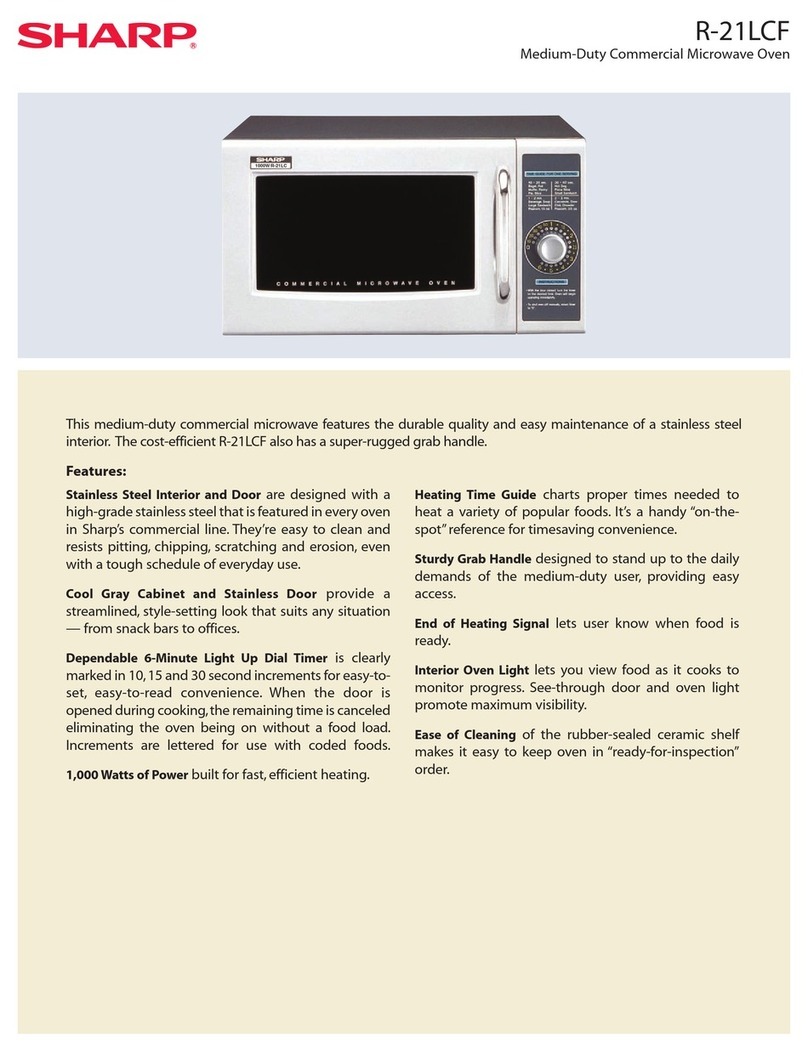 Sharp R-21LCF - Oven Microwave 1000 W Specification sheet