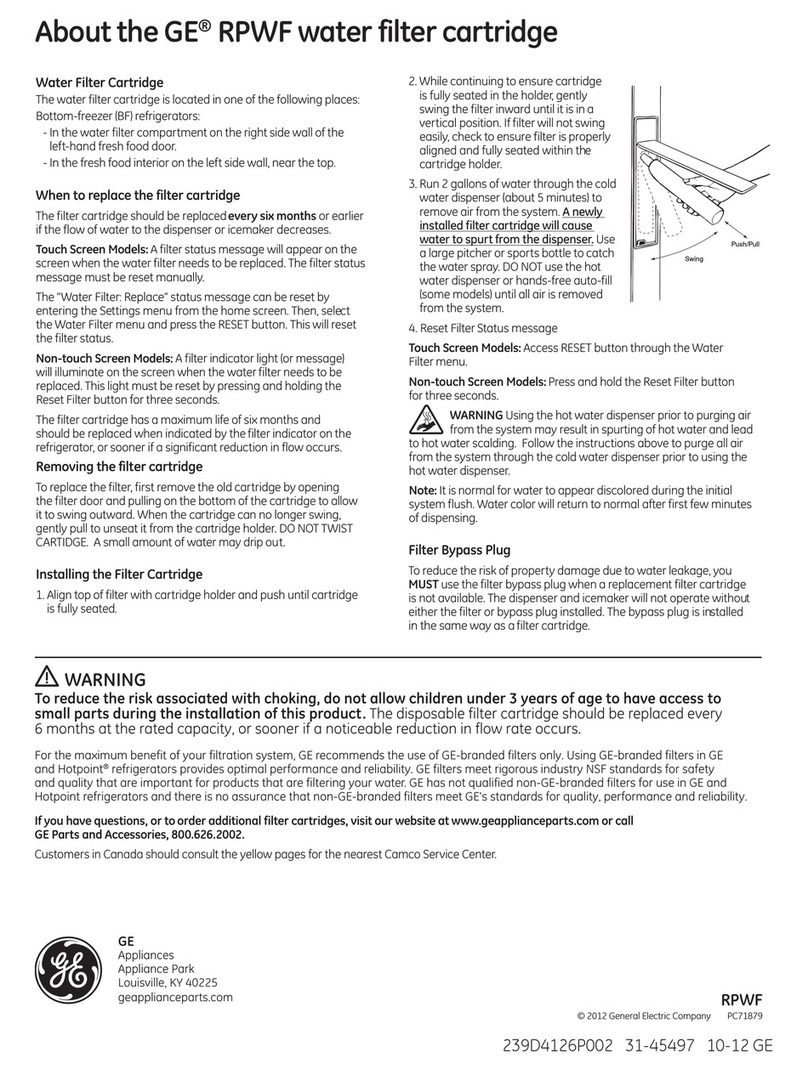GE RPWF User manual