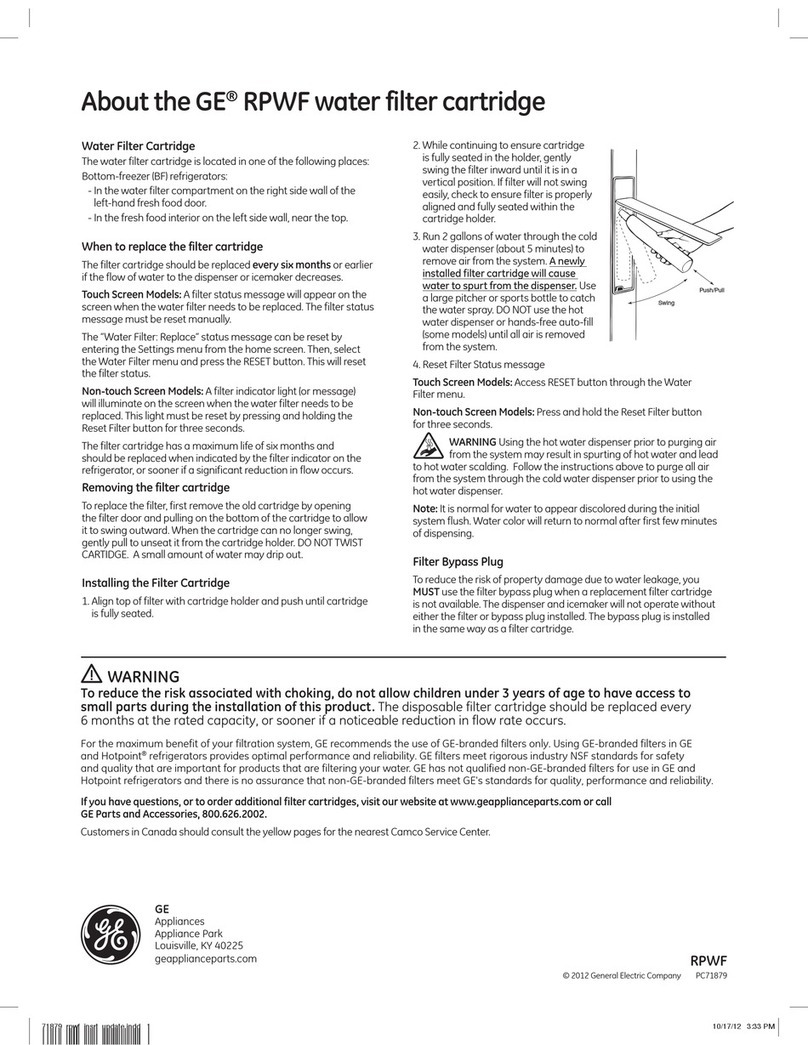 GE RPWF User manual