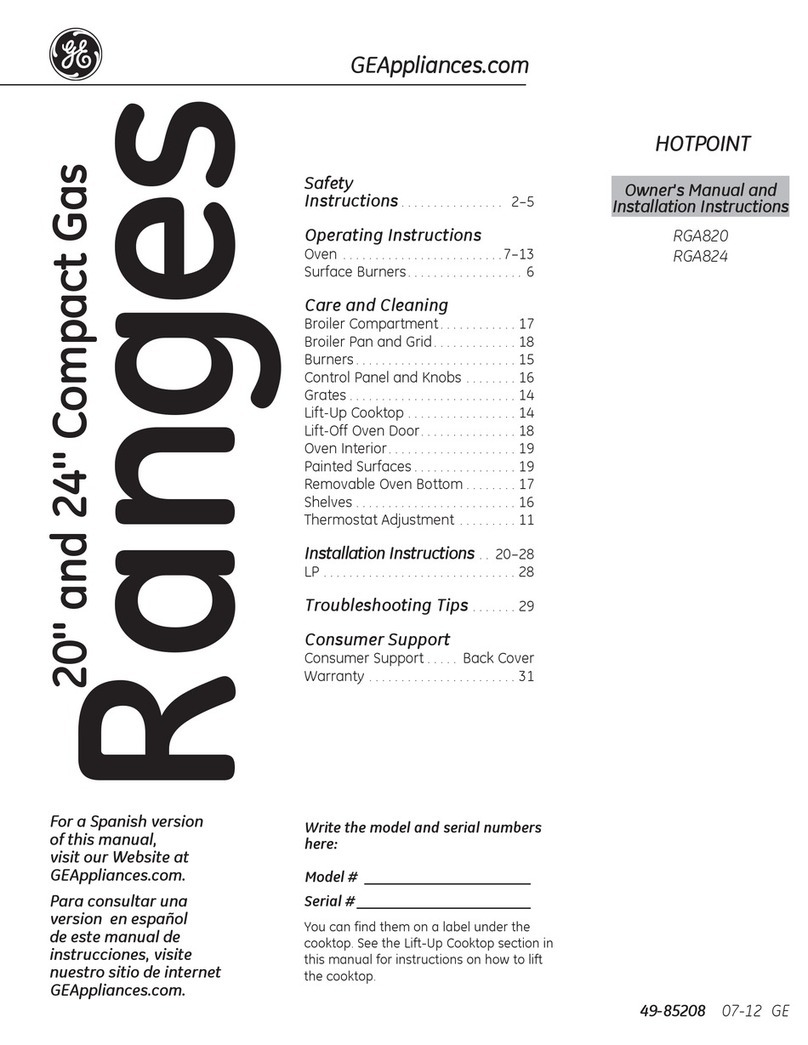 GE RGA720EKWH Original instructions