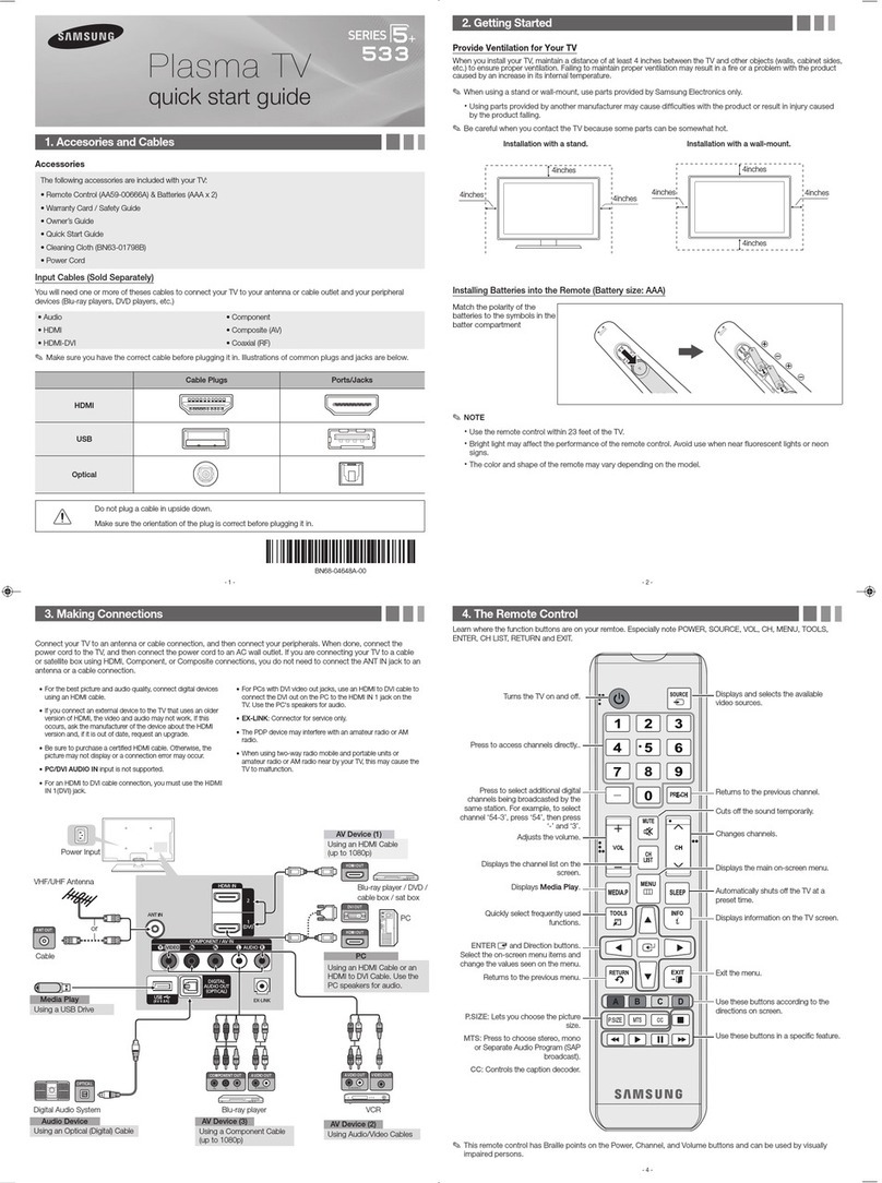 Samsung PN64E533D2F User manual