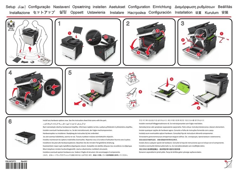 Lexmark CX310 series setup sheet