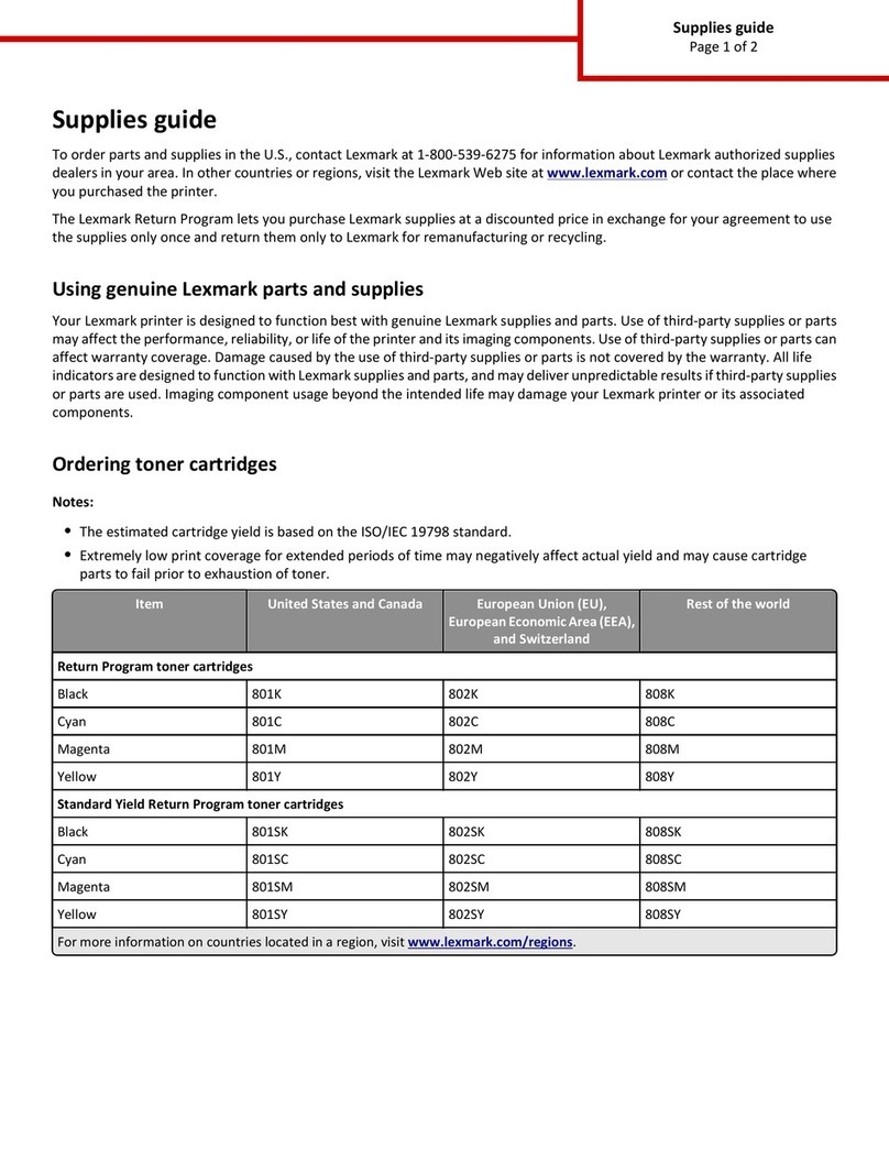 Lexmark CX310 series Supplies guide