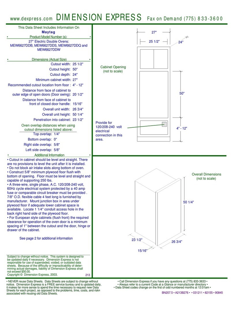 Maytag MEW6627DDB - 27" Electric Double Oven User manual