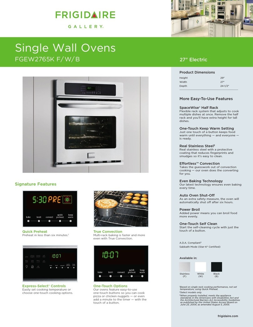 Frigidaire FGEW2765KB - Gallery 27" Convection Single... User manual