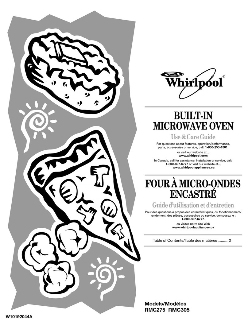 Whirlpool RMC275PVS - Combination Oven With 1.4 Cubic... User manual