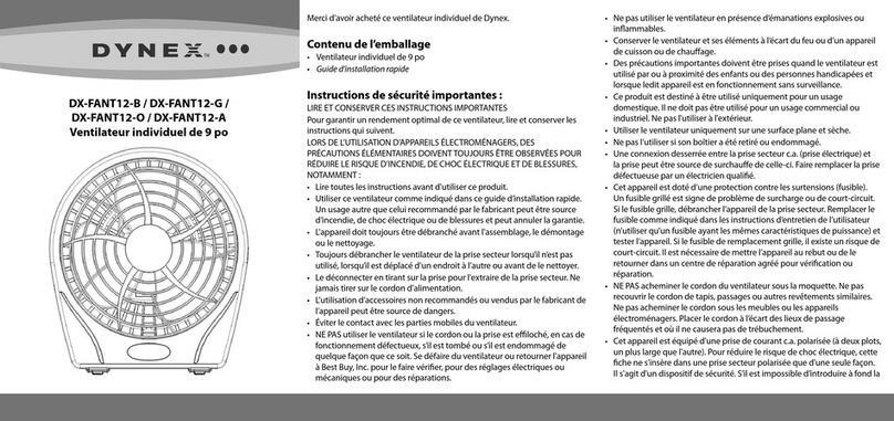 Dynex DX-FANT12-A Guide d'installation rapide