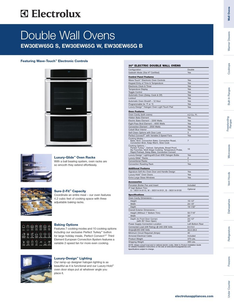 Electrolux EW30EW65GS - 30" E Dbl Wall Oven WAVETCH... Product specifications