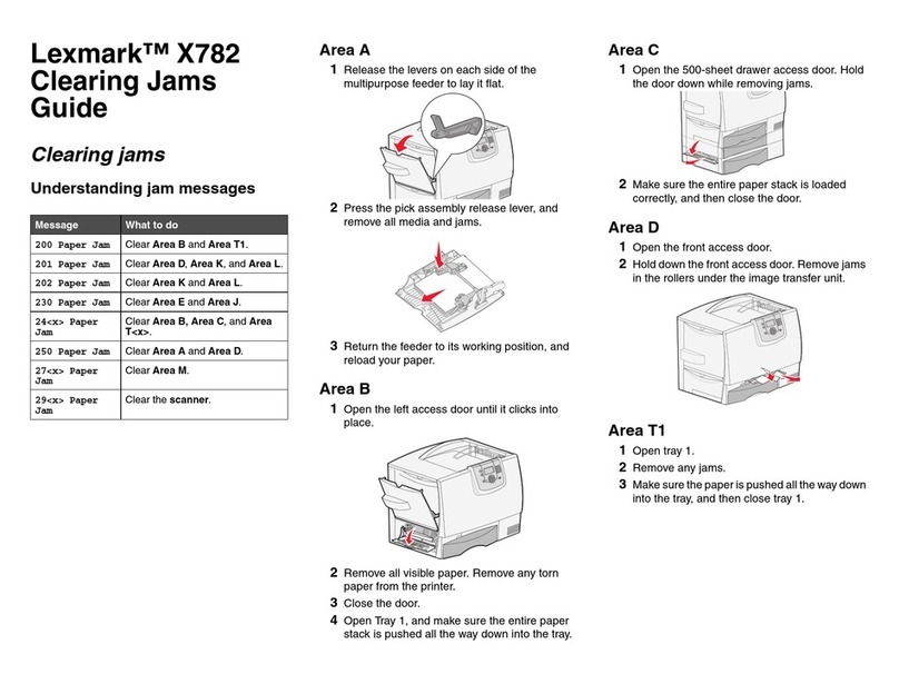Lexmark X782 Clearing Jams Guide