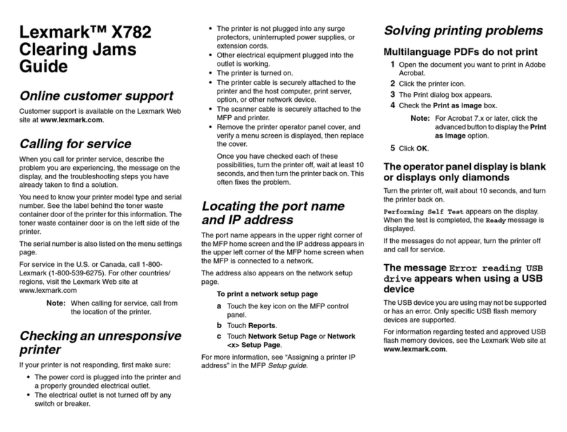 Lexmark X782 User manual