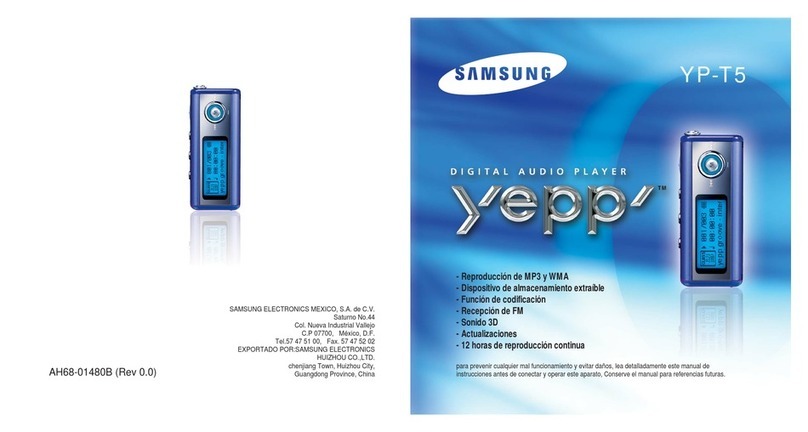 Samsung YP-T5V - YEPP 256 MB Digital Player Manual Del Usuario