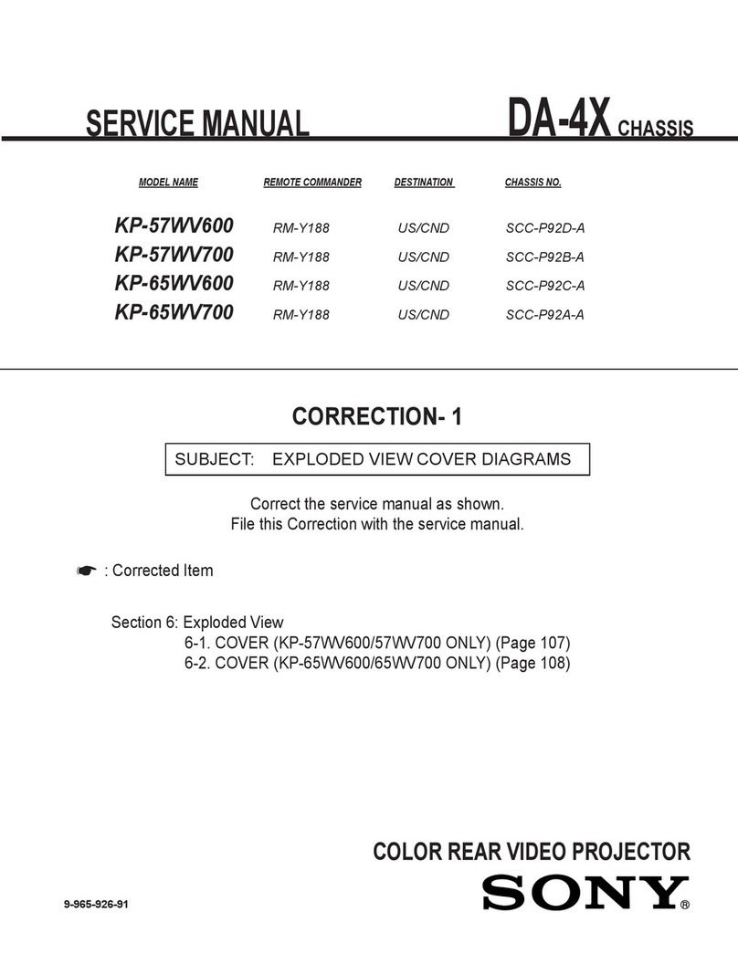 Sony KP-57WV600 - 57"hi-scan 1080i 16:9 Projection... User manual