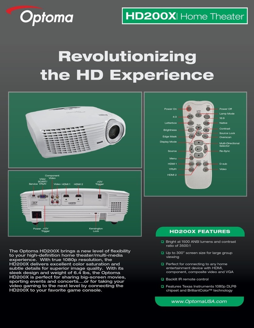 Optoma HD200X Brochure & specs