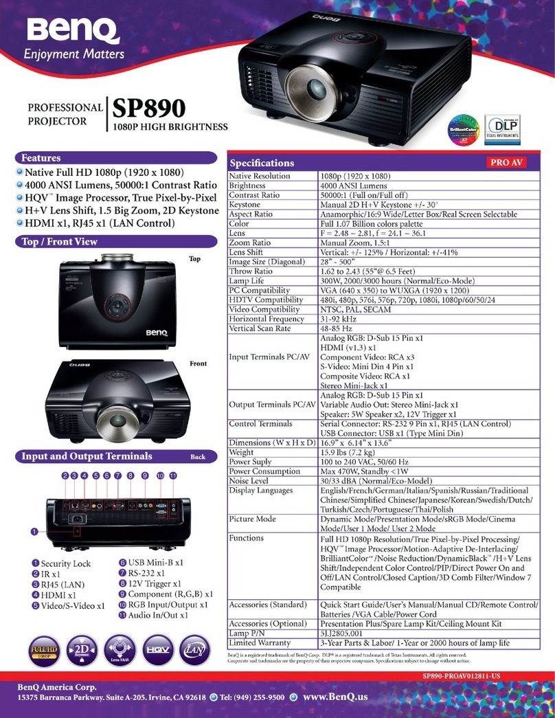 BenQ SP890 User manual