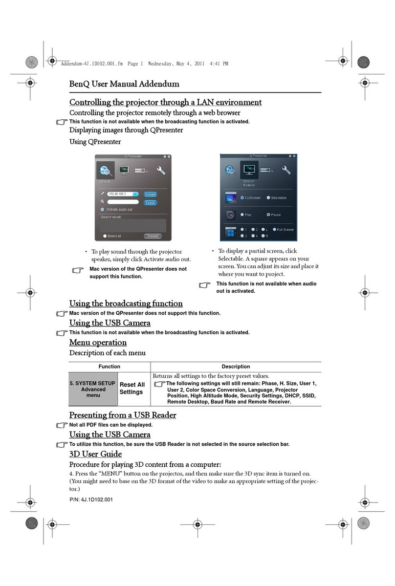 BenQ MX763 Installation and operating instructions BenQ MX763 Installation and operating instructions