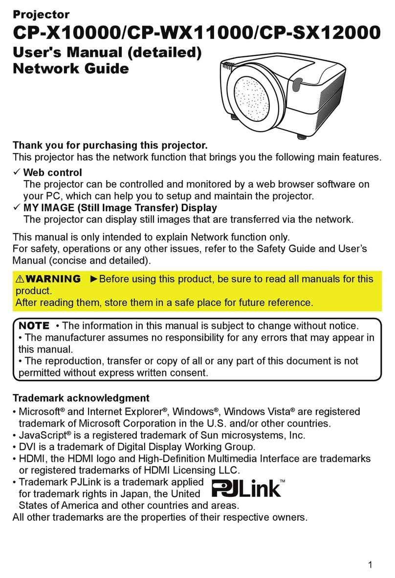 Hitachi CP-WX1100 Installation and maintenance instructions