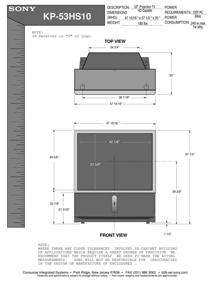 Sony KP 53HS10 Dimensions