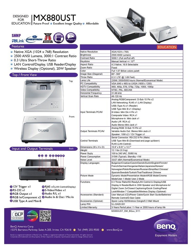 BenQ MX880UST User manual