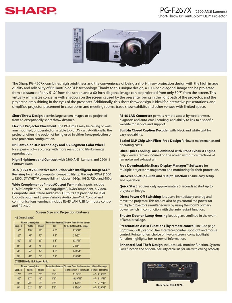 Sharp PGF267X - XGA DLP Projector User manual