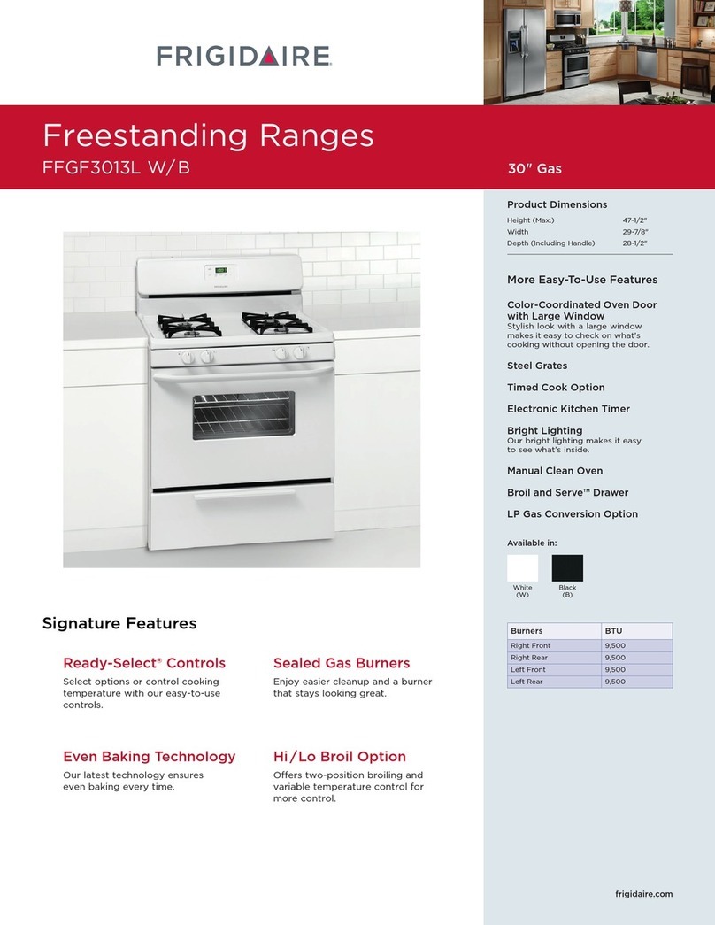 Frigidaire FFGF3013LW Installation instructions
