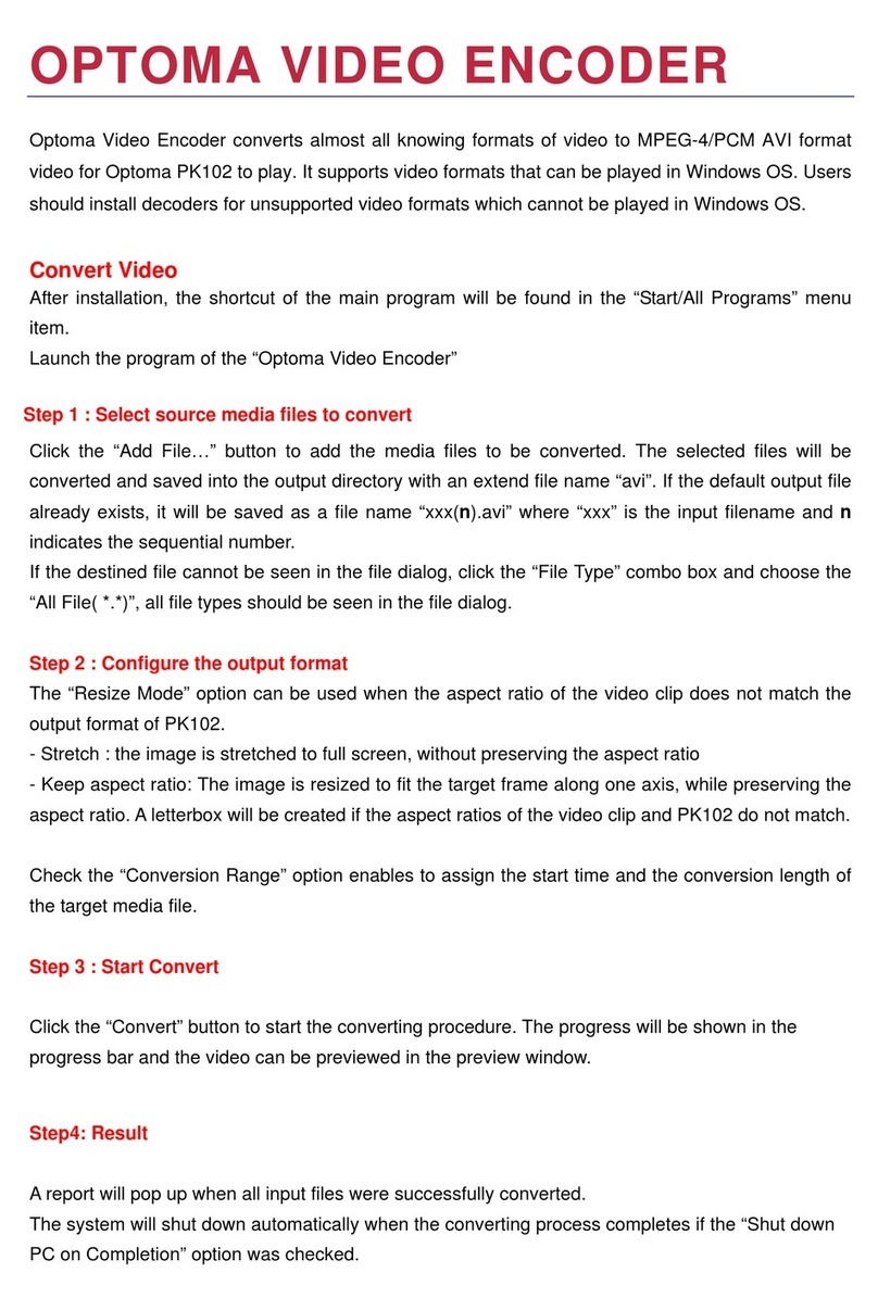 Optoma Pico PK102 User manual