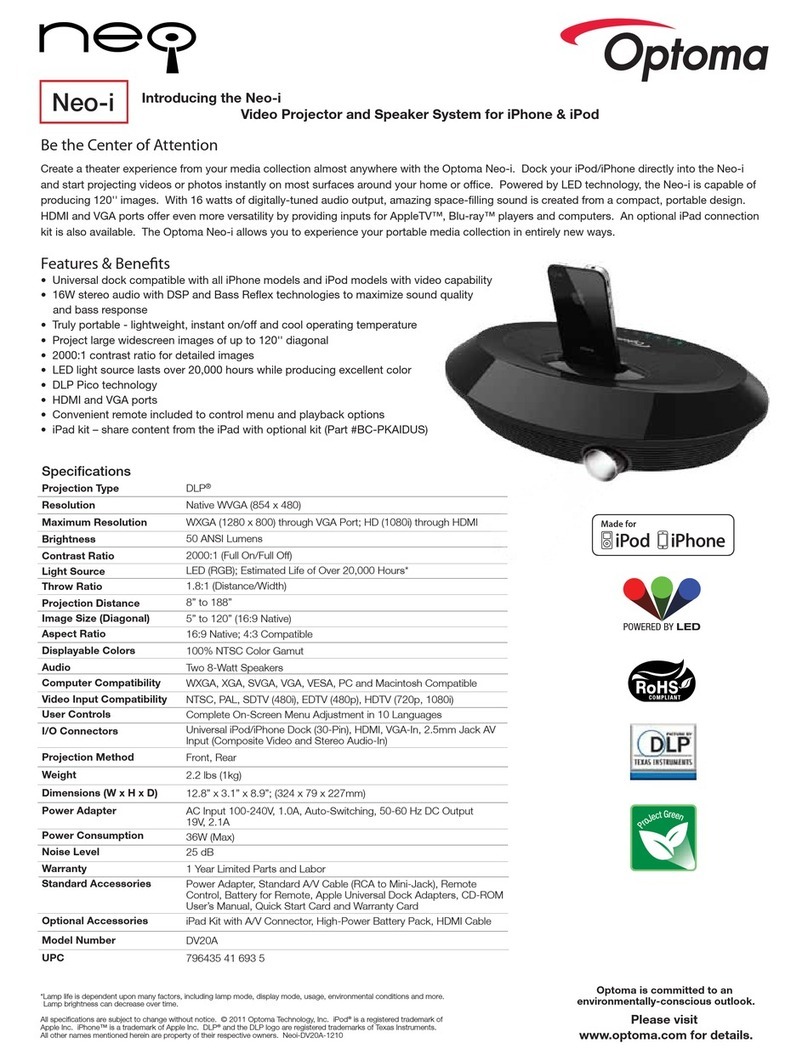 Optoma Neo-i DV20A Specifications