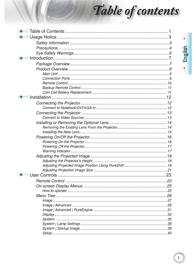 Optoma HD8600 User manual