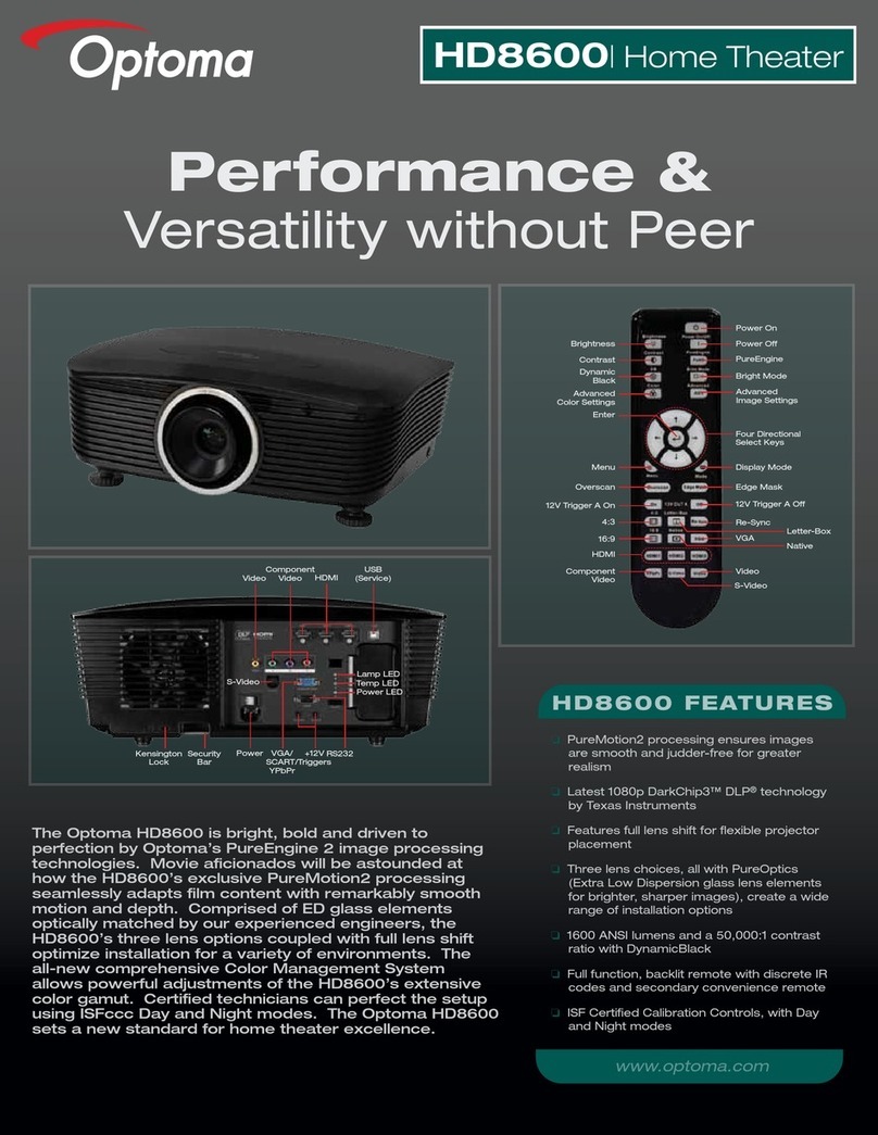 Optoma HD8600 Specifications