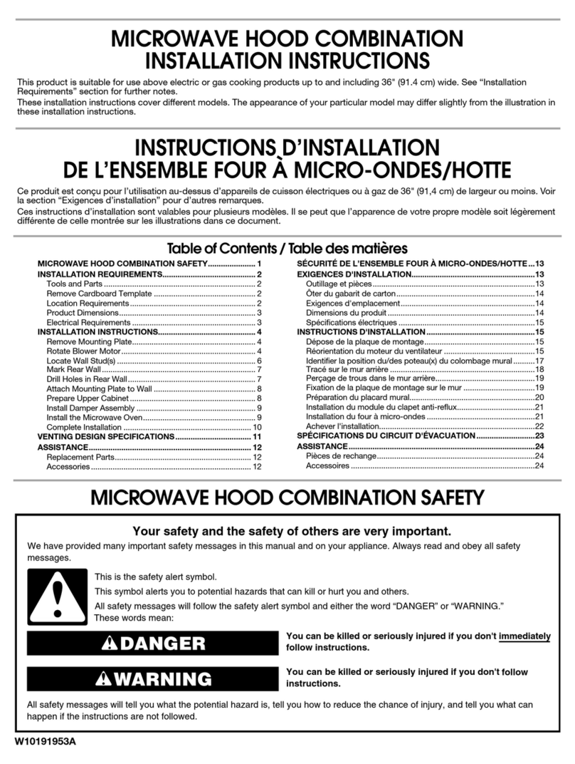 Whirlpool YWMH1162XVS installation instructions