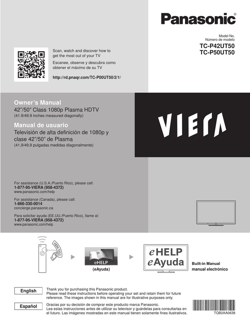 Panasonic Viera TC-P42UT50 User manual