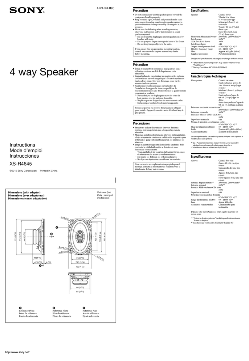 Sony XS-R4645 instructions