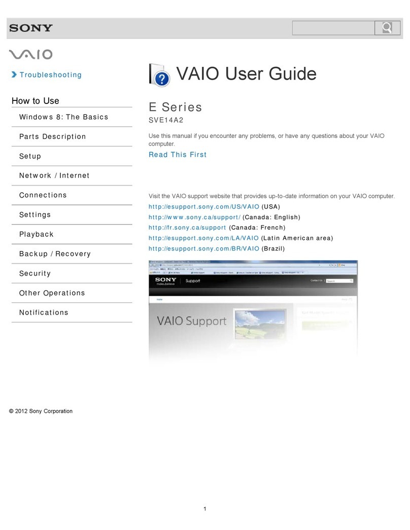 Sony SVE14A25CXS VAIO user guide