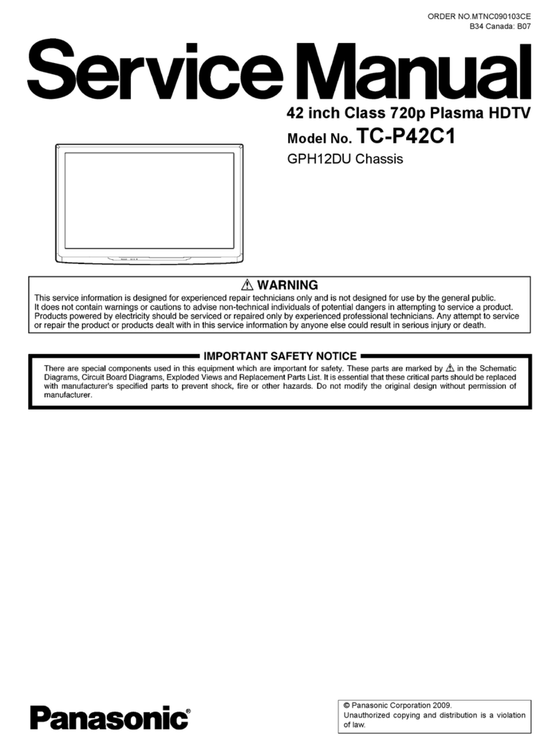 Panasonic TC-P42C1 - 41.6" Plasma TV User manual