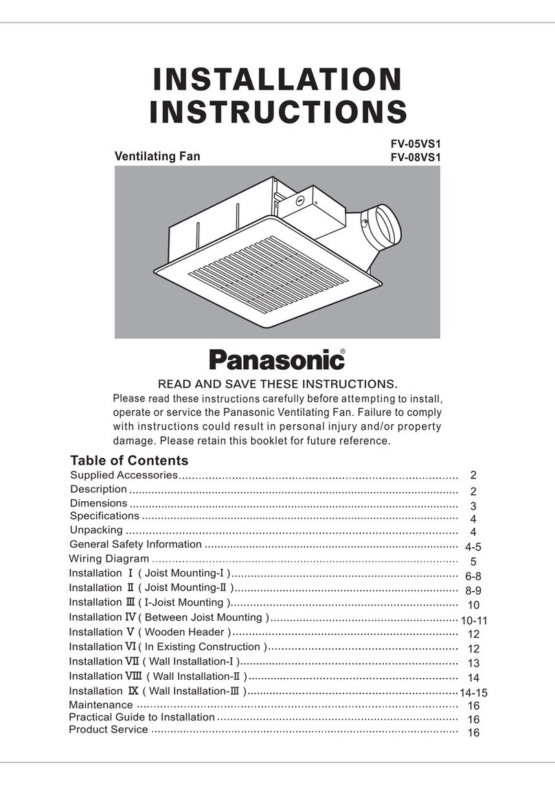 Panasonic FV-08VS1 User manual