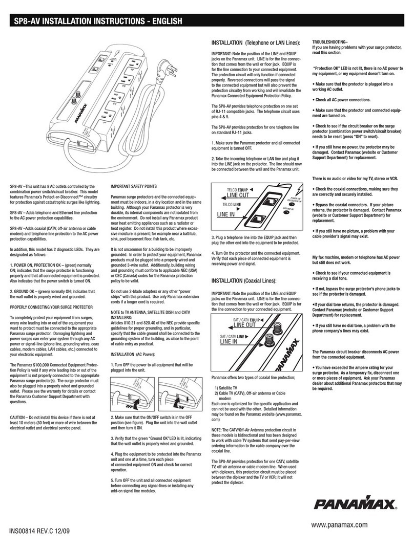 Panamax SP8 User manual