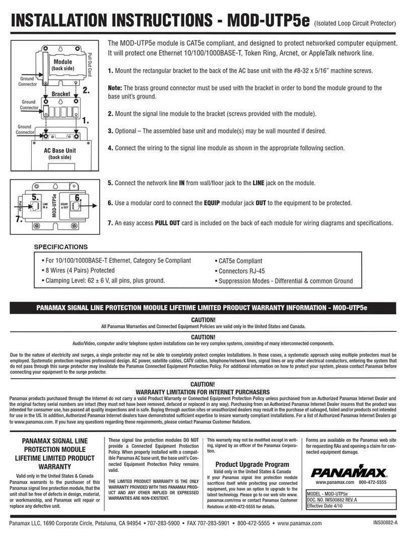 Panamax MOD-UTP5e User manual