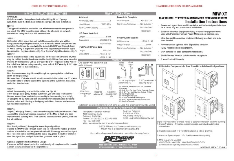 Panamax MIW-XT User manual