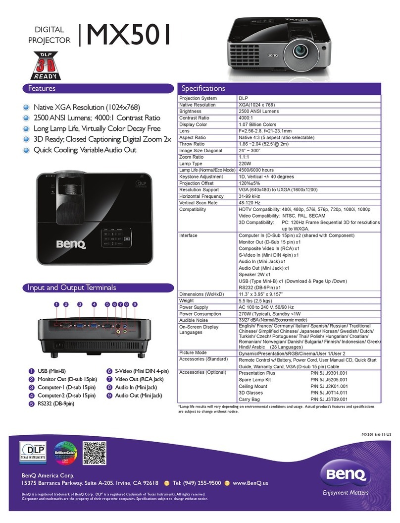 BenQ MX501 datasheet