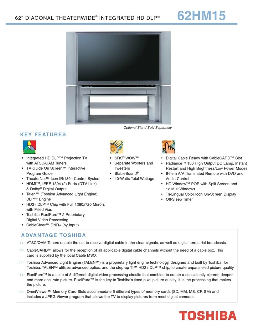 Toshiba TheaterWide 62HM15 Specifications